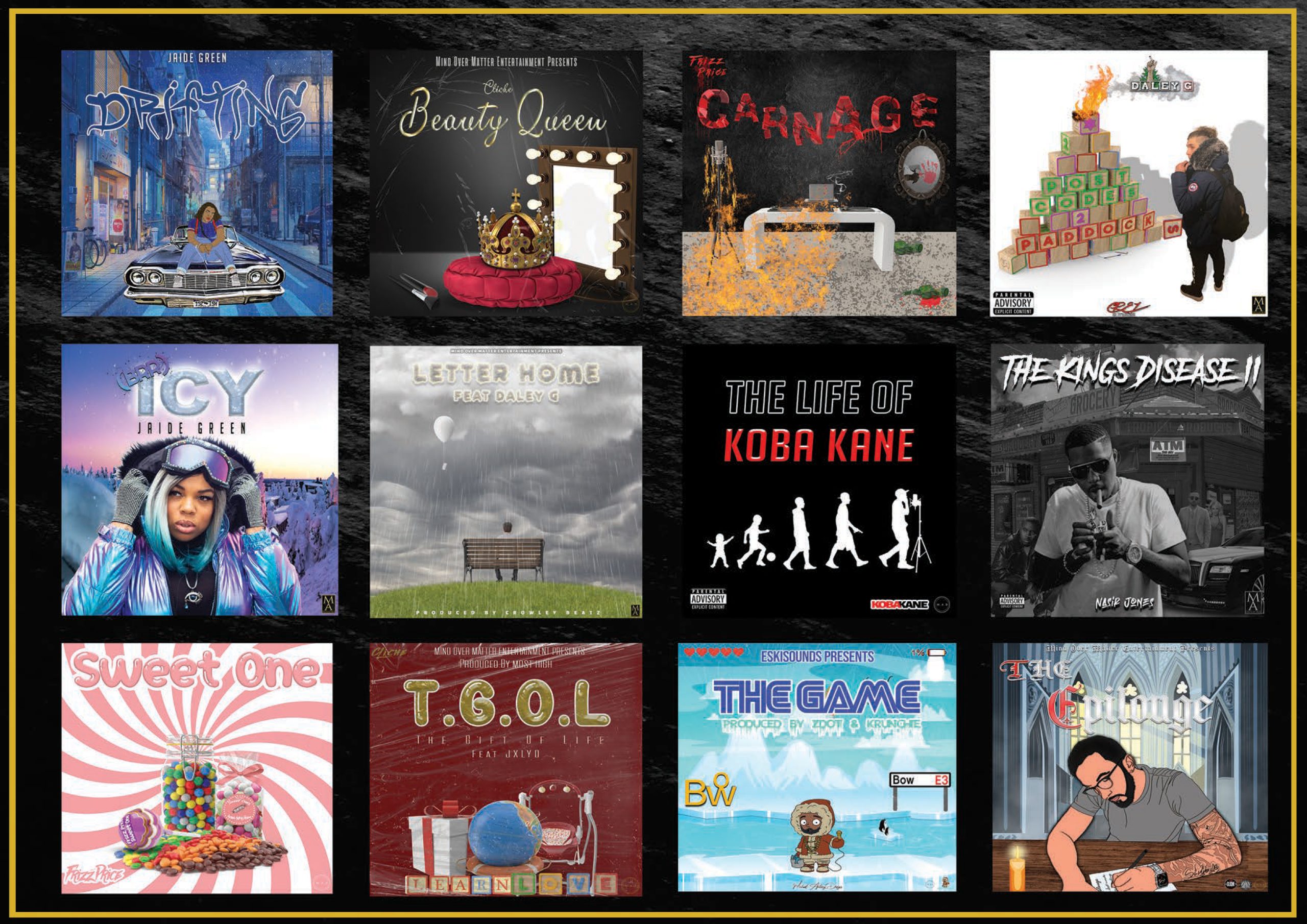 Album and cover artwork collection designed by M.A.Designs Ltd