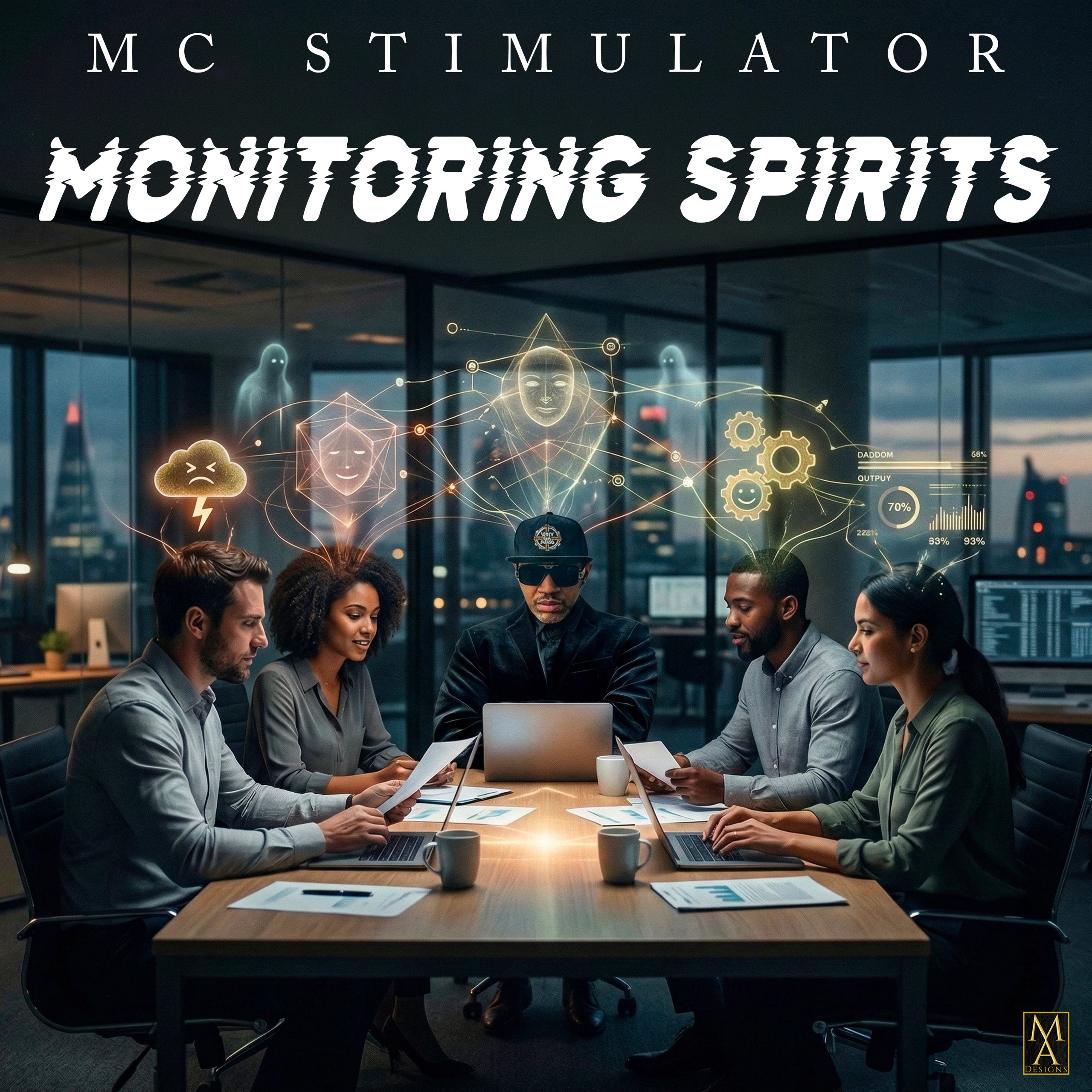 MC Stimulator — Monitoring Spirits campaign artwork