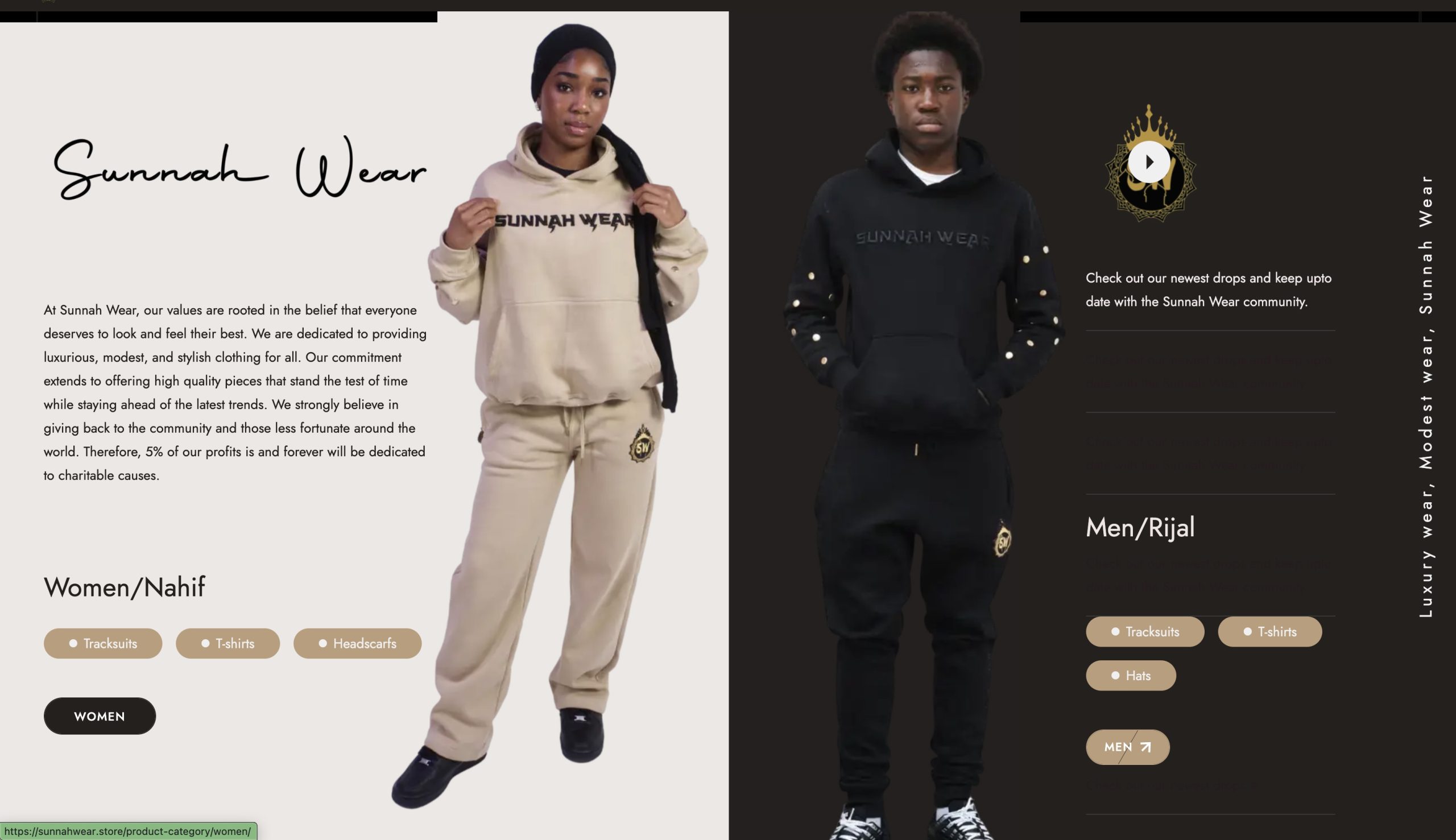 Sunnah Wear fashion campaign and logo application
