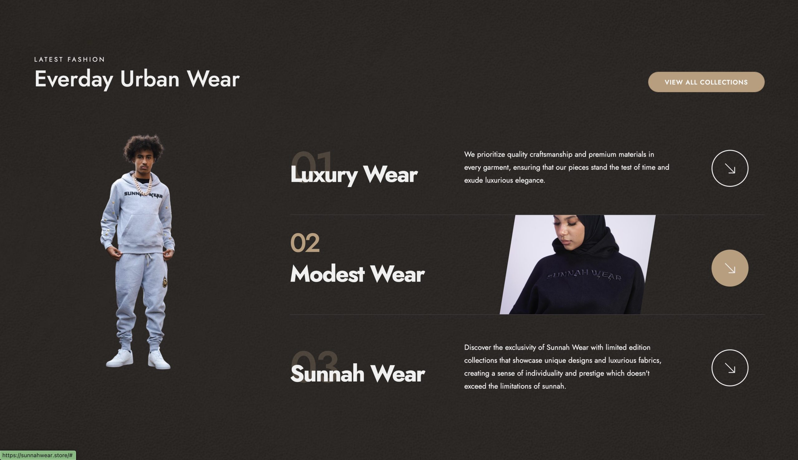 Sunnah Wear website brand identity presentation