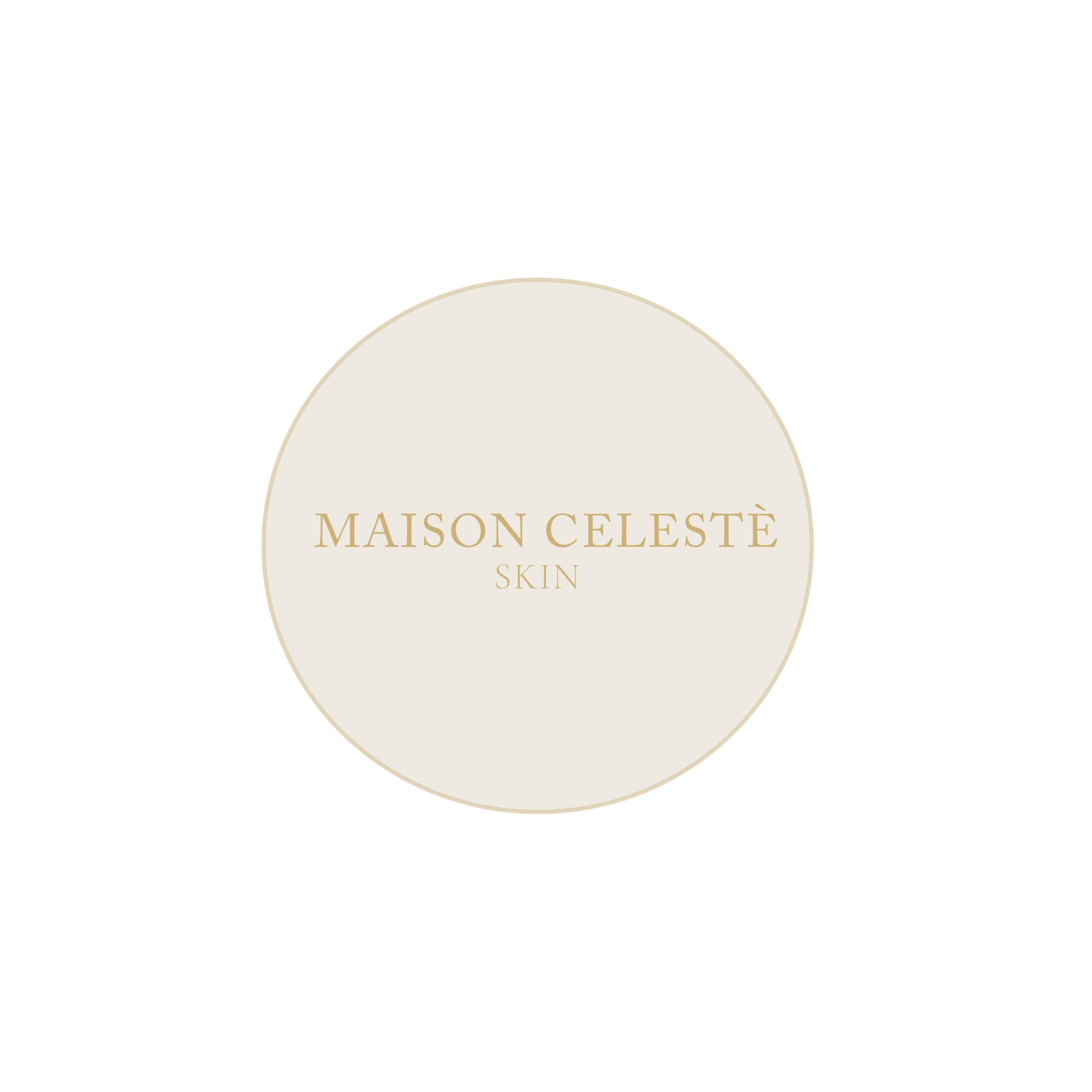 Maison Celeste Skin — Circular logo with a warm cream fill